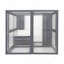 Catio en bois, enclos pour chat extérieur, maisonnette pour chat avec plateformes, planche de soleil, hamac, porte, cage de chaton, gris