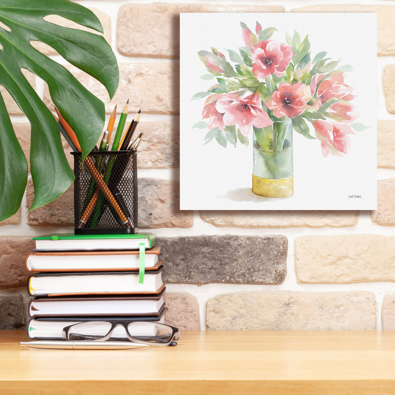 «Epic Graffiti» «Pink Amaryllis» par Leslie Trimbach, art mural sur toile, H 12 po x l 12 po x P 0,75 po