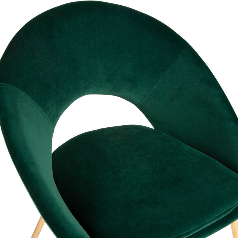 Cale Velvet Armchair, Green, Gold