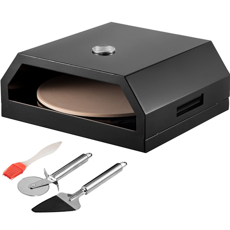 Black Stainless Steel Outdoor Gas Pizza Oven Kit with Accessories