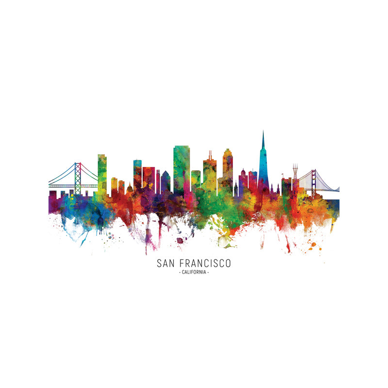 San Francisco California Skyline - No Frame Painting on Canvas, 152.5 cm H x 101.5 cm W