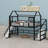 Metal House Loft Bed With Slide,Stairs And Storage Shelves-953623372-953623373
