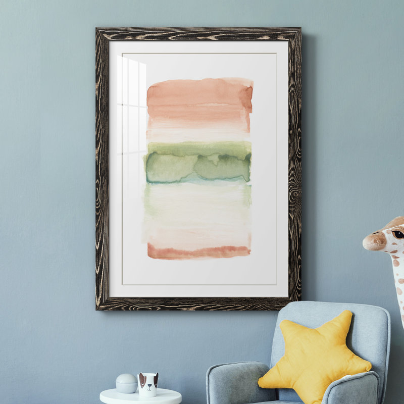 Skye II - Peinture encadrée sur papier, Papier encadré noir, H 37,5 po x l 27,5 po x P 1,5 po