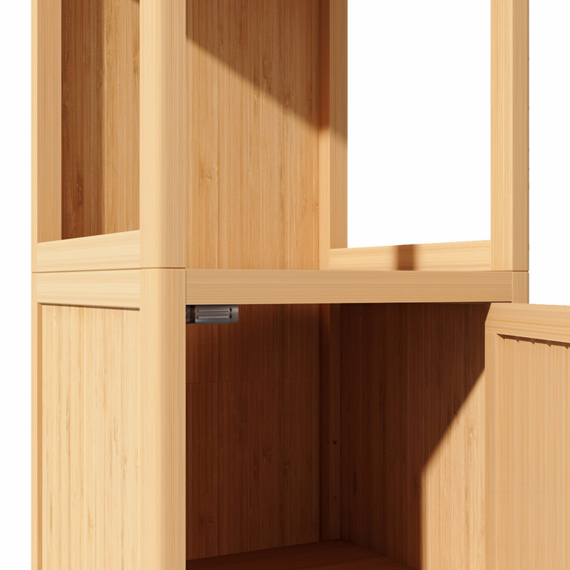 Meuble de rangement grande capacité en bambou multifonctionnel