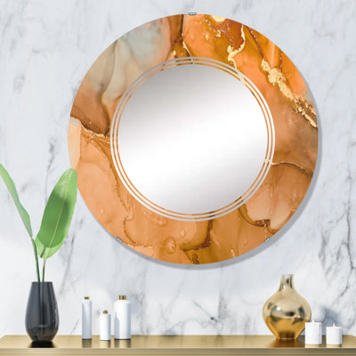 Miroir mural moderne et abstrait brun