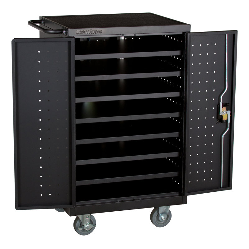 Structure Series 39.75'' H x 23.6'' W Laptop/Tablet Storage Cart with Wheels, Assembled