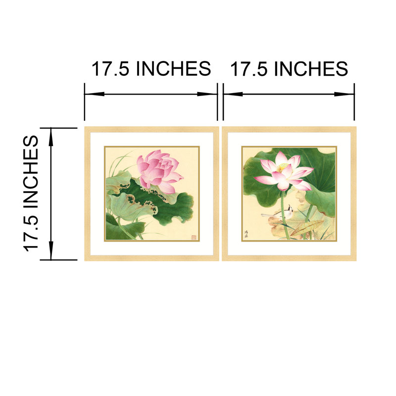 Lotus in Summer - 2 Piece Single Picture Frame Print Set
