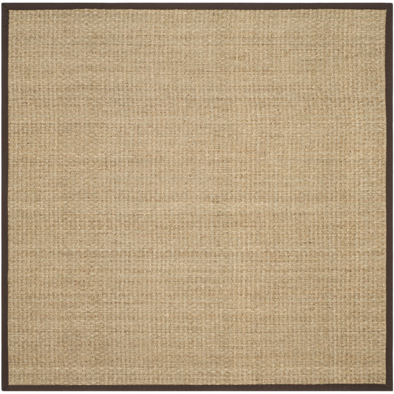 Debroh Natural Fiber Seagrass Solid Color Rug, Square 8'