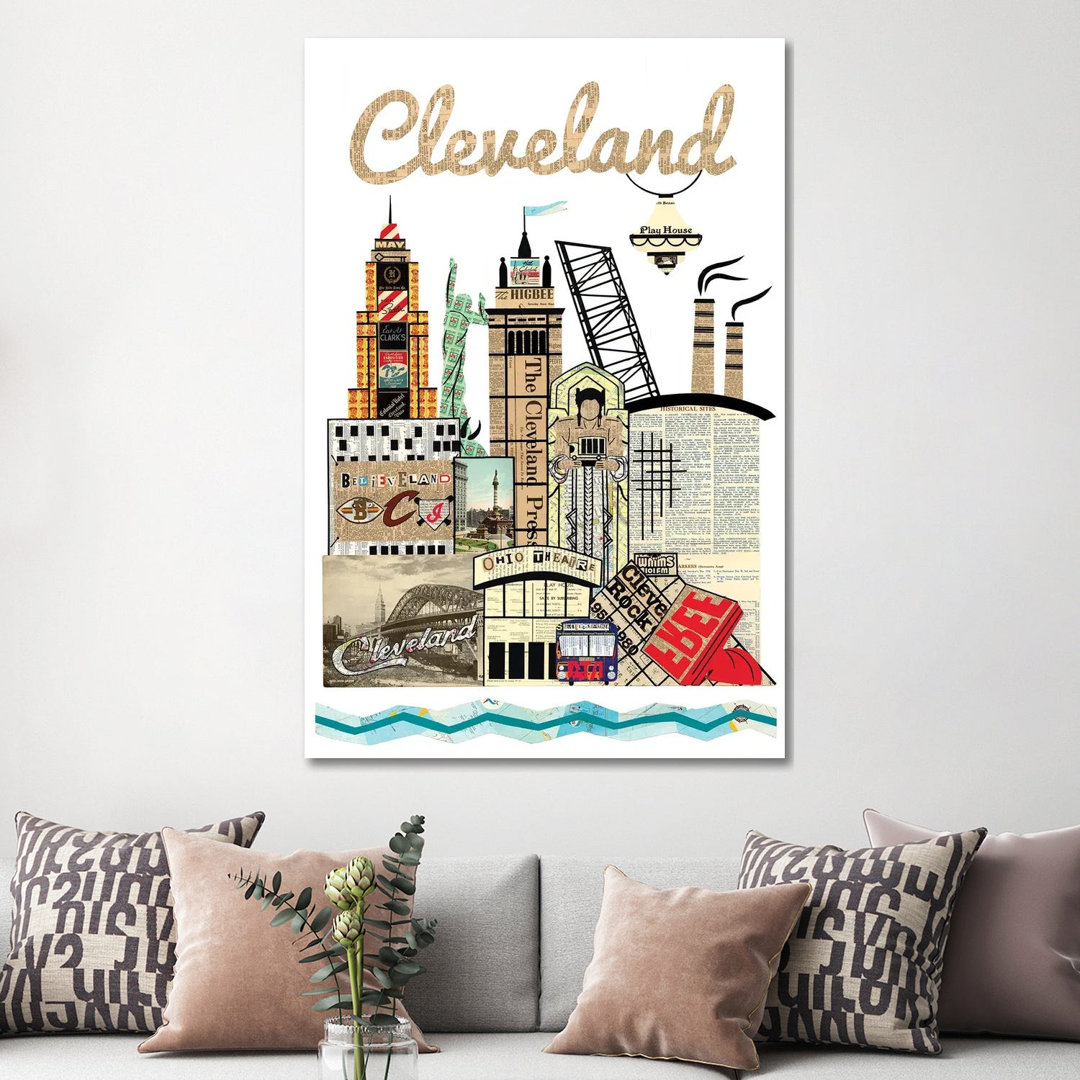 " Cleveland Skyline " by Paper Cutz East Urban Home 