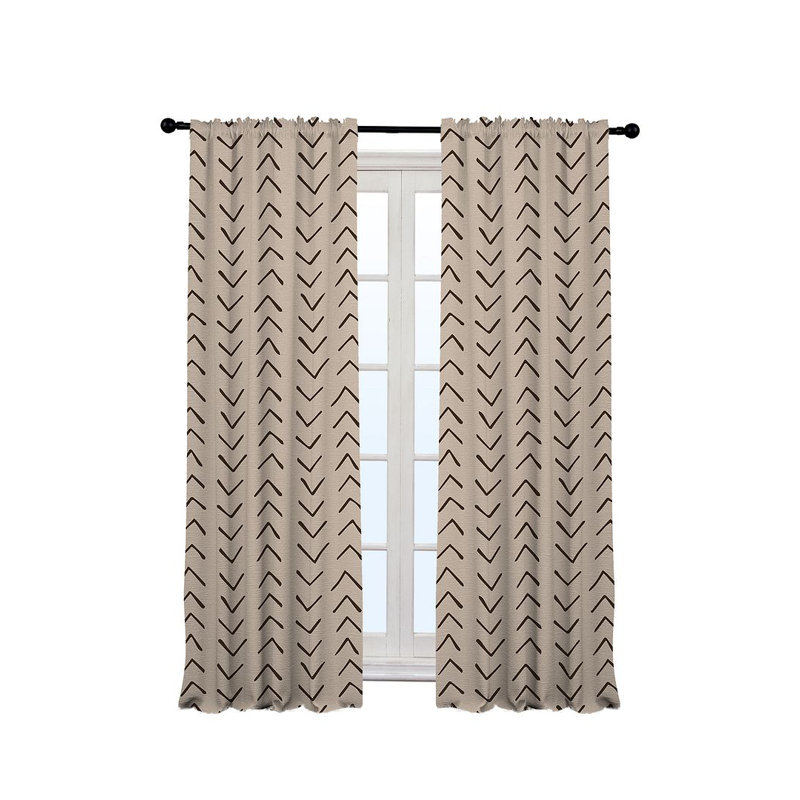 Bohemian Room Lined Single Panel Curtain, Ecru, 140cm Width x 245cm Drop