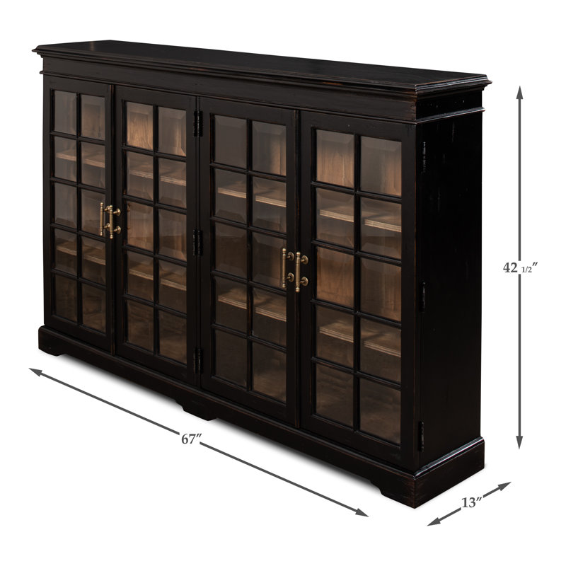 Morgan Solid Wood Bookcase, Ebony/Light Brown