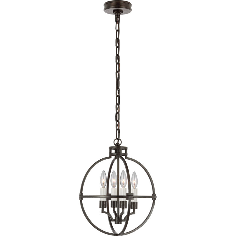 Chapman & Myers Lexie Globe Lantern, Aged Iron, 17.5" H x 14" W x 14" D