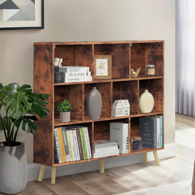 Bibliothèque de 48 cubes à 10 niveaux de 48 pouces pour le salon, la chambre à coucher et le bureau