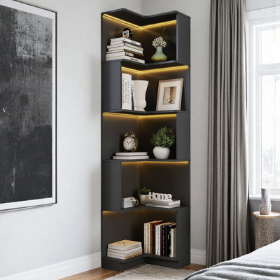 Bibliothèque d'angle à 5 niveaux avec chicane