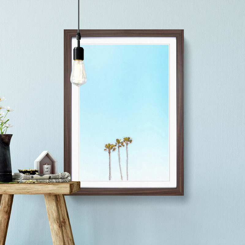 Summer Palm Trees - Framed Print, Walnut Framed, 87cm H x 62cm W x 2cm D
