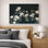 Œuvre d'art botanique blanche, photos murales de chambre à coucher, impression sur toile encadrée, impression numérique