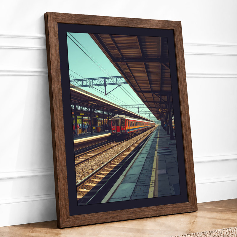 Platform Under Steel Industrial - Framed Print, A3 - 42.0 x 29.7 cm, Walnut