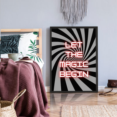 Z Studio Black and White Magic Poster Magic Print For Living Room Wall Decor, Black And White Wall Art for Bedroom Artwork 12 x 16 Inch BLACK FRAMED