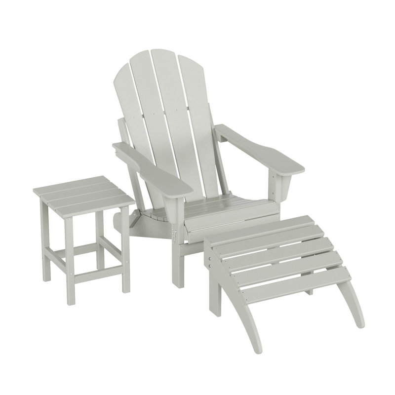 Laguna Foldable Outdoor Adirondack Chair, Gray/White