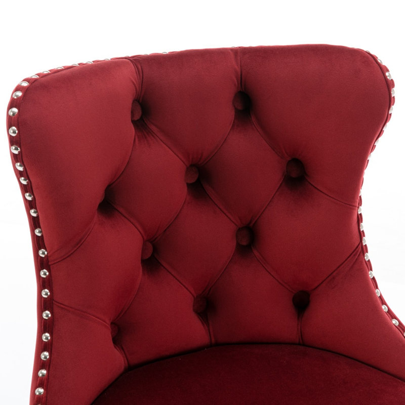 Tabourets de bar pivotants en velours avec hauteur d'assise réglable et dossiers rembourrés confortables, parfaits pour la maison, un pub ou un îlot de cuisine (lot de 2).