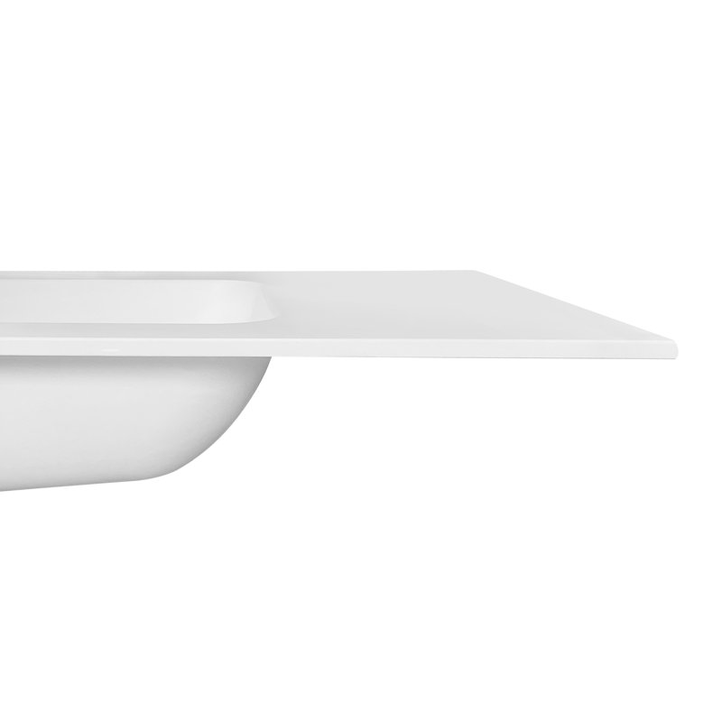 37"Wx22"D Solid Surface Resin Vanity Top with Sink-Durable, Easy-to-Clean, Built-in Overflow