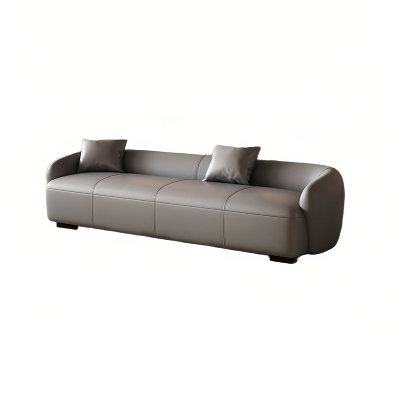 Banc rembourré en similicuir, Gris
