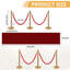 8 pièces de chandeliers et cordes de velours, chandeliers dorés avec ceintures rétractables, barrières de contrôle des foules avec base creuse, cordes de tapis rouges et poteaux pour articles de fête