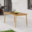 Table de salle à manger d'extérieur en bois d'acacia de L 67 po