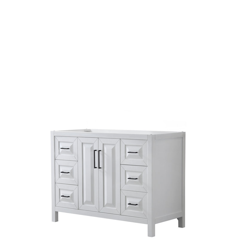 Daria 47'' W Single Bathroom Vanity Base, White/Matte Black
