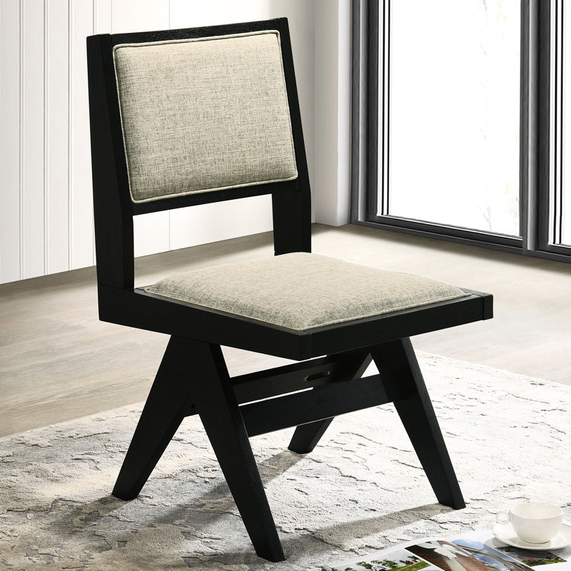 Table de salle à manger 5 pièces en bois d'ingénierie noir avec 4 chaises pour un coin repas chic
