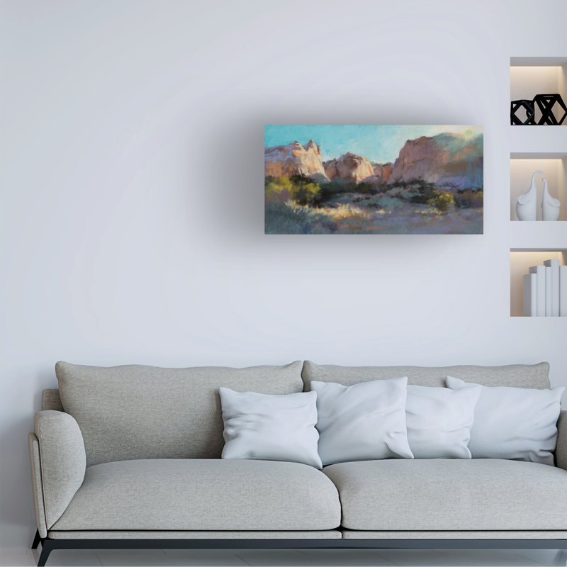 Œuvre sur toile rosée, Christine Debrosky, H 10 po x l 19 po