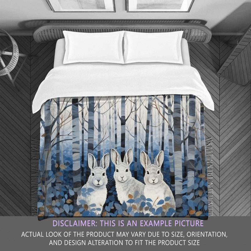 Bunny Animal Blue Bedding, King Comforter
