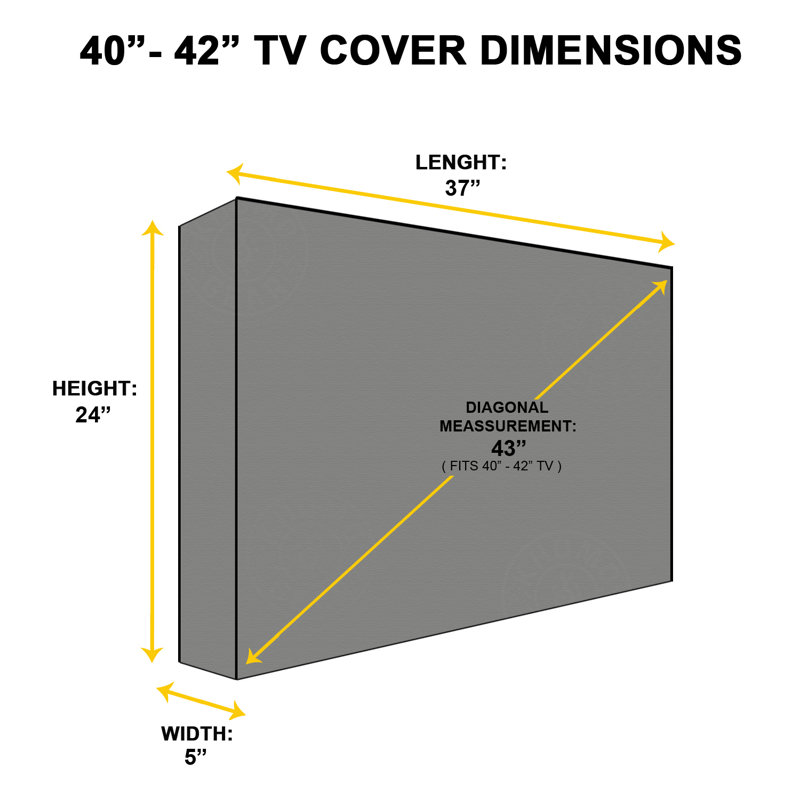 Housse de protection universelle pour téléviseurs résistante aux intempéries, 40 po - 42 po