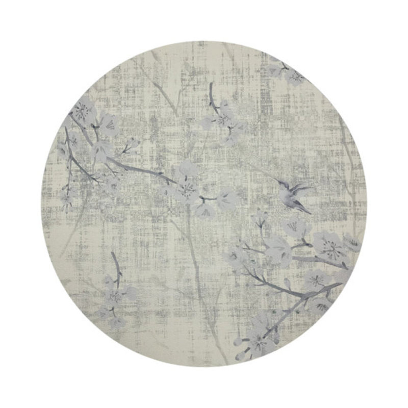 Blossom Fantasia Pebble 16" Vinyl Placemat, Ivory