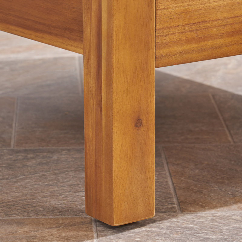 Fauteuil d'extérieur avec coussins Damico, Structure en teck / coussin rouge