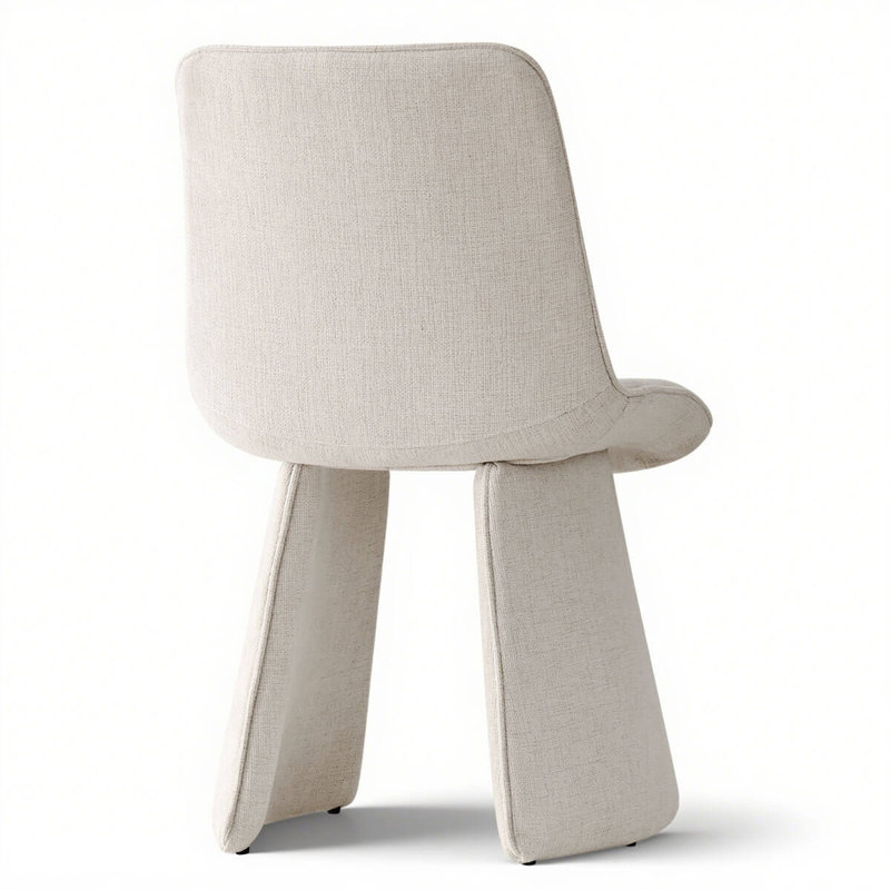Chaises d'appoint modernes rembourrées avec silhouette incurvée, Beige