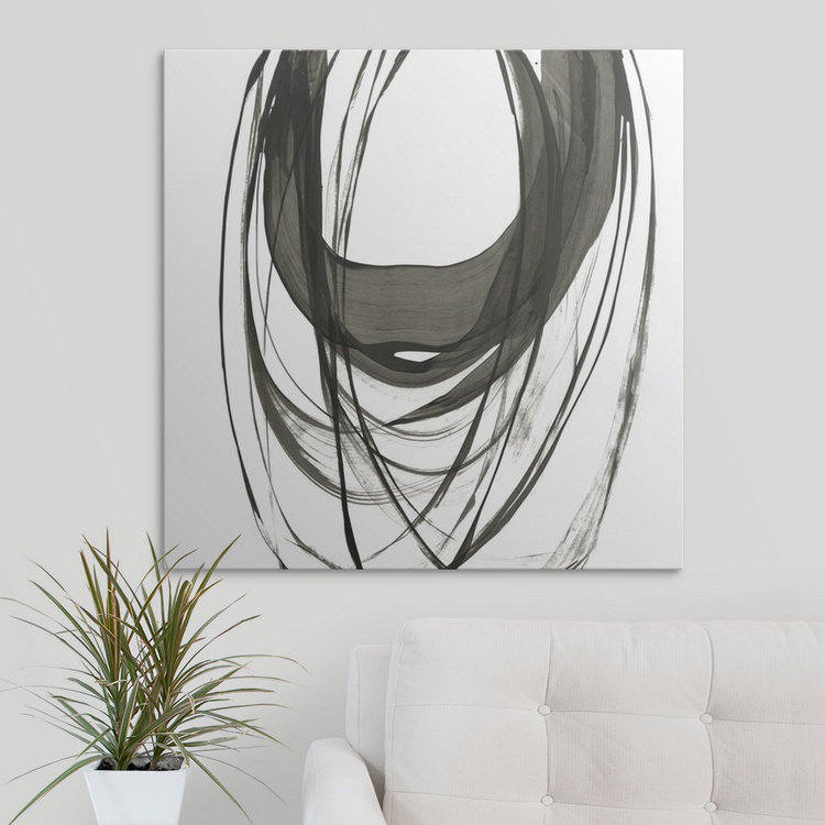 «Black Streaks II», reproduction d'art Funkley, H 24 po x l 24 po x P 1,5 po, Toile