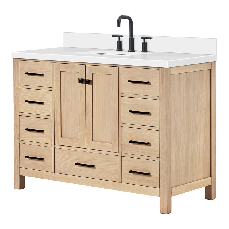 Ensemble de meuble-lavabo simple 48 po Cambridge, Chêne, Rectangular