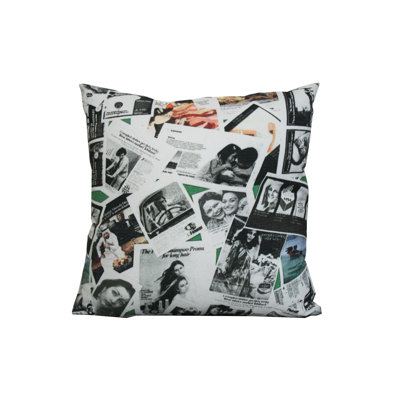 Housse et insert de coussin en coton journal