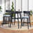 Wooden Bar Chairs Set Of 2, Modern Soft Upholstered Kitchen Island Chairs, Counter Height Stool With Backrest,Wooden Frame Chairs With Footrest For Pub,Living Room,Restaurant,Black-593070468