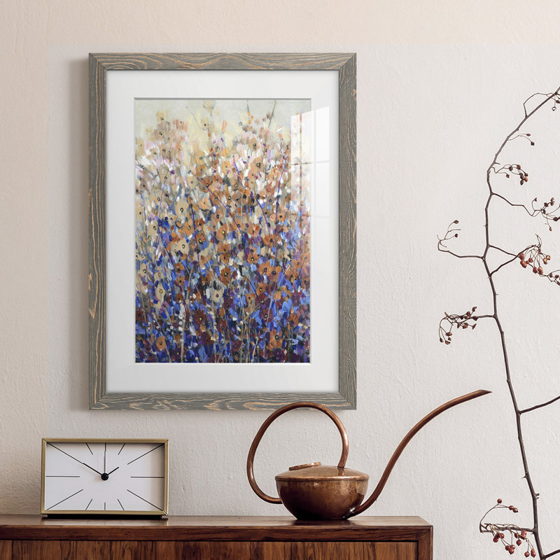 Fall Wildflowers I Premium encadré mat - prêt à être accroché, H 37,5 po x l 27,5 po x P 1 po, Encadré gris