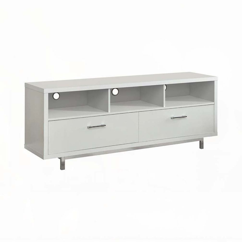 Console de télévision blanche avec tiroir de 60 po, Blanc