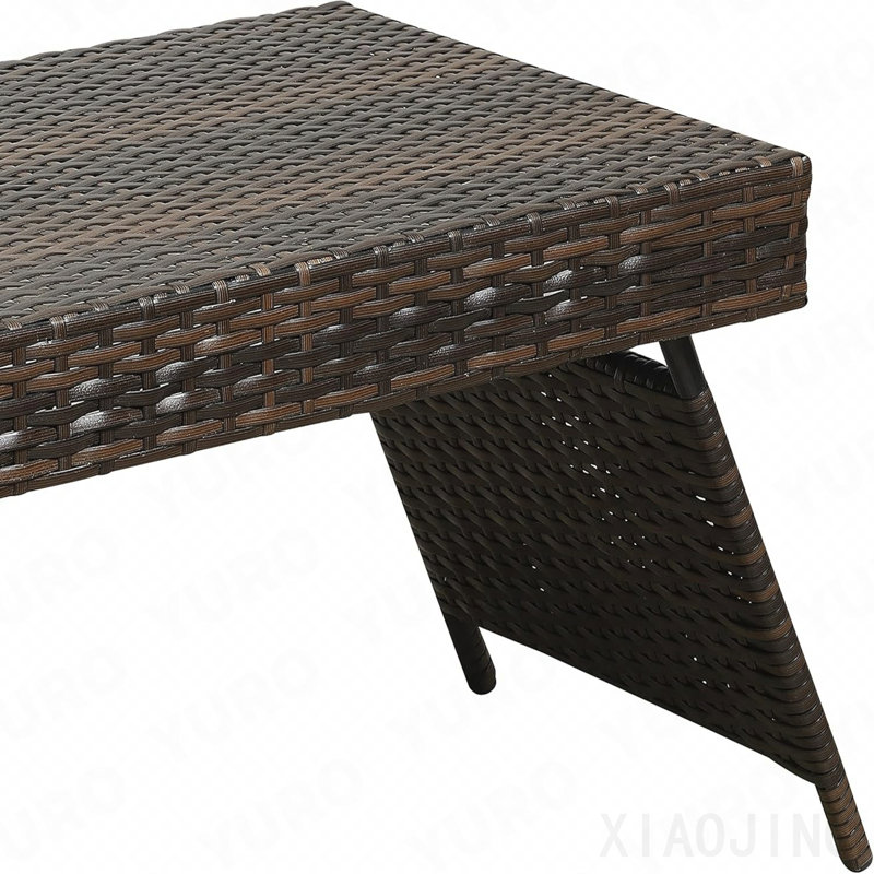 Table pliante, osier portatif, brun