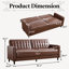 Ensemble de salon 2 pièces en similicuir classique avec canapé-lit convertible et fauteuil d'appoint capitonné-266779049-266779048