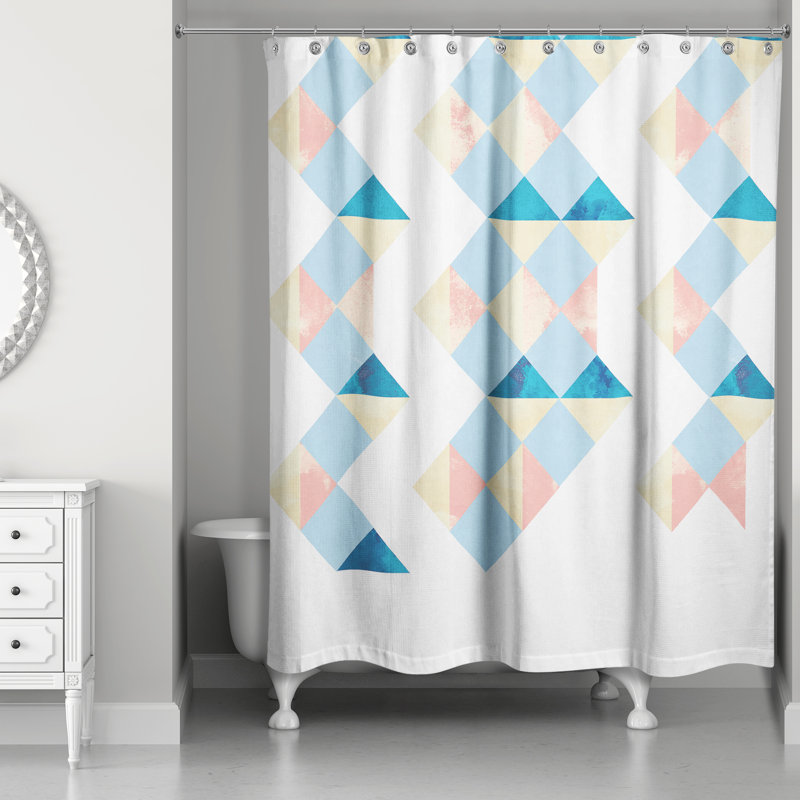 Rideau de douche simple zig zag Kylah