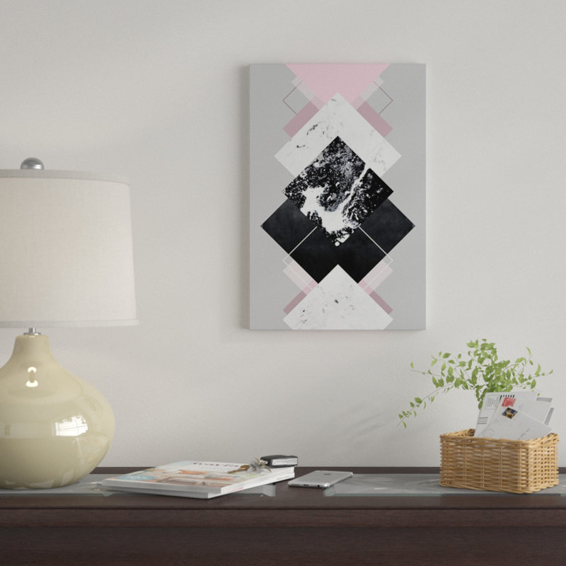 « geometric textures vii » par mareike böhmer, impression sur toile tendue, H 12 po x l 8 po x P 0,75 po, Pas de tapis
