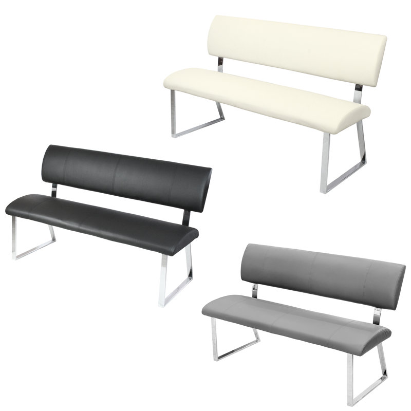 Barton Faux Leather Upholstered Bench, Black