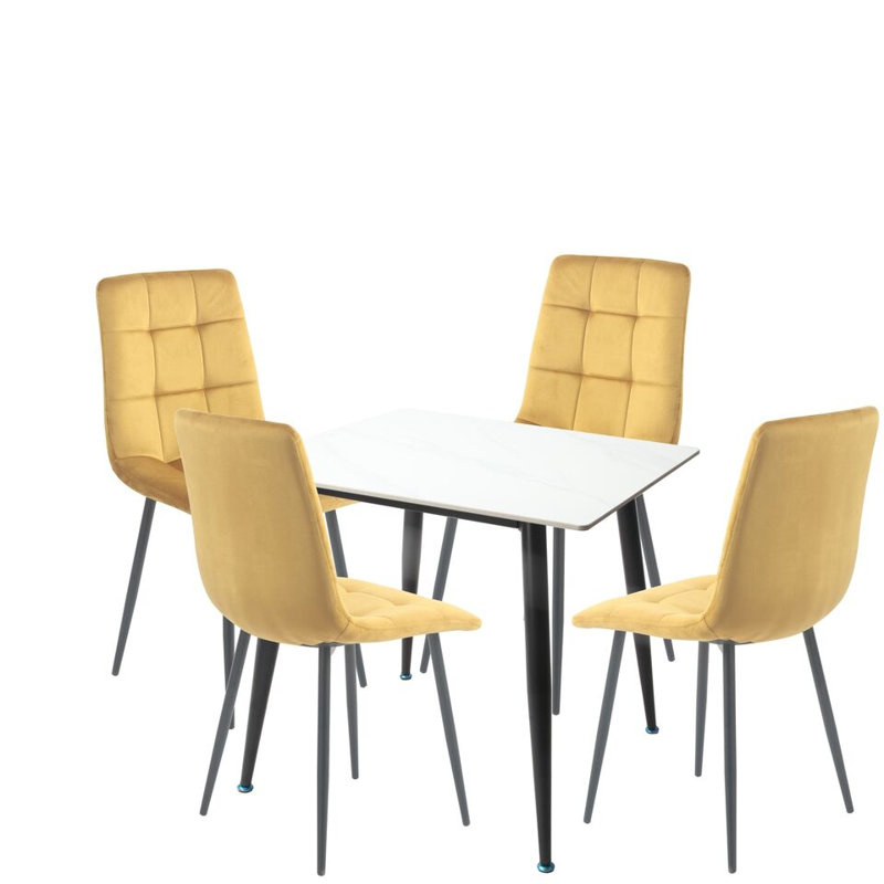 Sedley 4 -Person Ceramic Dining Set, Yellow