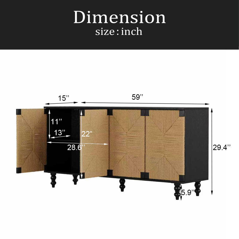 Meuble télé avec rangement Buffet Accent Natural