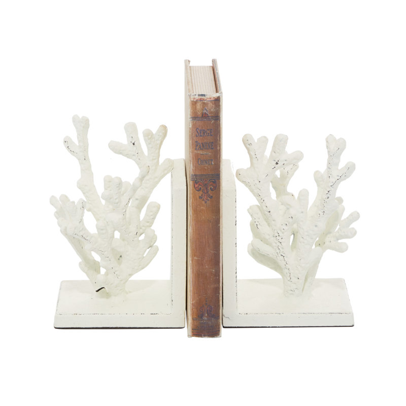 Serre-livres en métal, Blanc, H 7 po x l 15,16 po x P 3,75 po